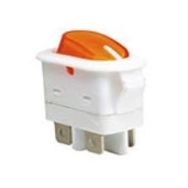 Клавишный переключатель KCD3-14P-201, 4c 15A оранжевый